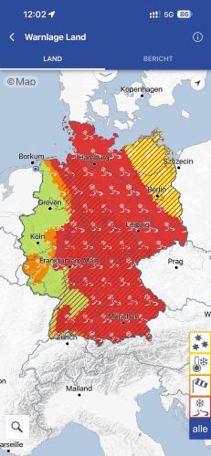Warnlage Land auf der Karte